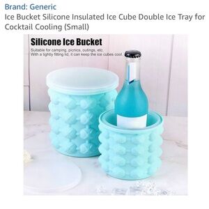 Pink Silicone Insulated Ice Cube Tray Bucket